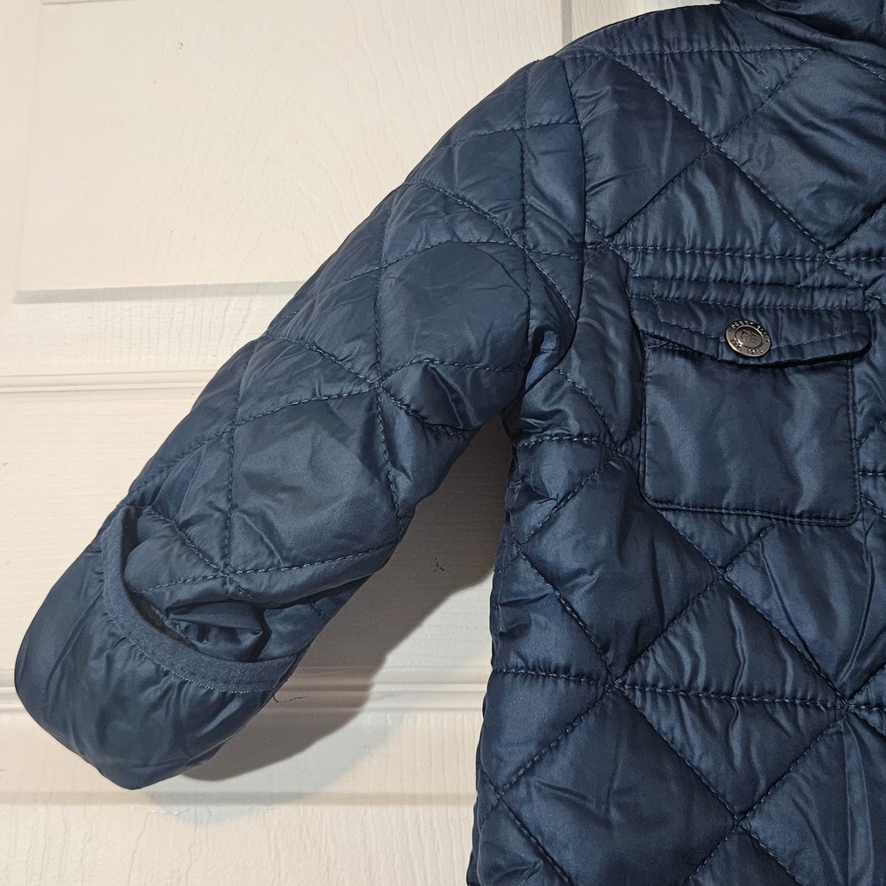 Perry Ellis baby Navy Blue Quilted Hooded snowsuit‎ size 6/9 Months Jumpsuit - Picture 4 of 13